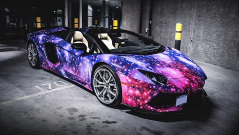  Anh Lamborghini Aventador Roadster phien ban Galaxy 