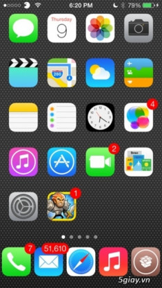 Five Icon Dock Modoki: hiện 5 icon trên Dock cho iOS 7 và iPhone 5S