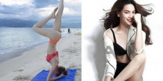 Hồ Ngọc Hà gây sốc với hình ảnh diện bikini tập yoga ngoài biển