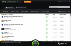 IObit Uninstaller 3 cho Windows: Gỡ sạch phần mềm, thanh công cụ khỏi hệ thống.