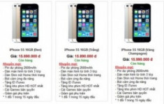 IPhone 5S xách tay lần đầu hạ giá xuống dưới 16 triệu đồng