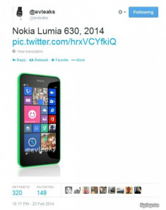 Nokia sẽ giới thiệu Lumia 630 trong MWC 2014 ?