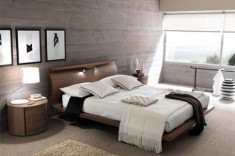 Phòng ngủ ấm cúng với tường ốp gỗ