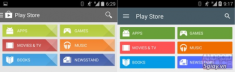 Rò rỉ giao diện Google Play Store 5.0 với ngôn ngữ thiết kế Material Design.