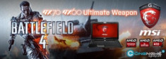 Tặng game Battlefield 4 khi mua Laptop MSI GX70 và GX60 Destroyer