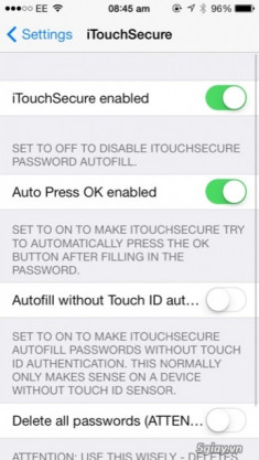 Tweak iTouchSecure: Tối đa hóa khả năng bảo mật bằng TouchID