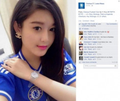 Ảnh Á hậu Huyền My xuất hiện trên fanpage của đội bóng Chelsea