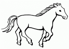 Tranh tô màu ‘Ngựa phi‘ cho bé