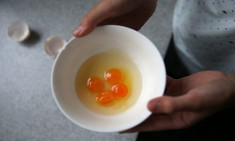 Trứng gà 4 lòng đỏ cực hiếm ở Trung Quốc
