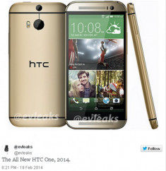 Ảnh HTC One thế hệ mới vỏ vàng lộ diện