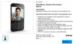 BlackBerry Classic chưa ra mắt đã có giá 449 USD