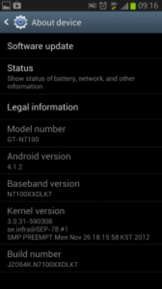 Galaxy Note II có bản nâng cấp nhẹ lên Android 4.1.2