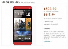HTC One màu đỏ được bán tại Anh