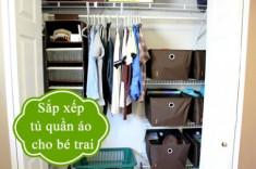 Mẹ xếp tủ quần áo đẹp, gọn cho bé trai