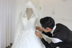 Cận cảnh váy cưới Tâm Tít sẽ mặc trong hôn lễ