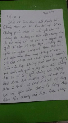 Rơi lệ lá thư tay đong đầy tình cảm của người chồng gửi vợ ở Lào Cai