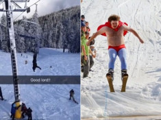 Những hình ảnh hài hước về du khách đi trượt tuyết 