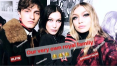 Em trai của Bella và Gigi lần đầu tiên sóng bước cùng 2 người chị trên sàn catwalk
