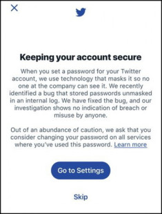 Bug trong tiến trình lưu mật khẩu khiến 330 triệu người dùng Twitter phải đổi mật khẩu ngay bây giờ