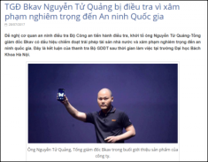 Tin ‘Tổng giám đốc Bkav Nguyễn Tử Quảng bị đề nghị điều tra’ là hoàn toàn bịa đặt