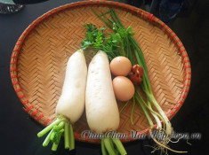 Đơn giản với củ cải trắng xào trứng thơm ngon