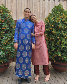 Sao Việt chọn áo dài chưng diện ngày đầu năm