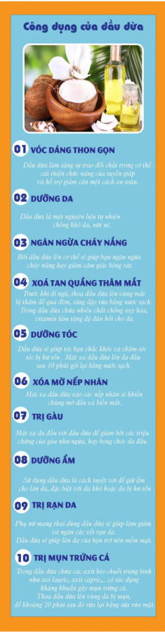 10 lý do khiến mọi phụ nữ đều nên làm đẹp với dầu dừa