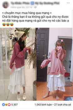 Cái kết của việc yêu xa: cô gái nhận được quà 20/10 mặc vào như... cái bang!