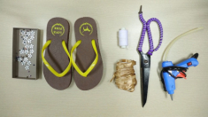 Chế tông thành sandals siêu xinh đi biển