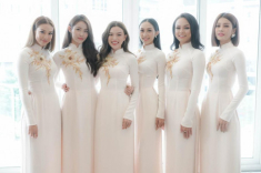Đám hỏi Lan Khuê: Dàn phù dâu toàn chân dài đình đám, mặc áo dài trắng tuyệt xinh