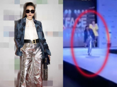 Siêu mẫu Thanh Hằng trượt chân và màn xử lý đỉnh cao tại họp báo The Face 2018