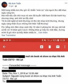 Thực hư chuyện tuyển thủ Việt Nam gửi mail ‘xin’ vé concert Hà Anh Tuấn: Xuân Trường, Công Phượng ‘thuộc diện tình nghi’