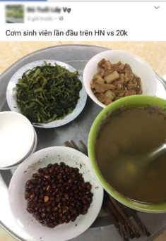 Cười ra nước mắt với mâm cơm 20 nghìn của sinh viên ngày đầu lên nhập học
