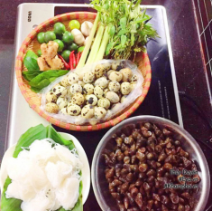 Mát trời cả nhà sì sụp đĩa ốc luộc ăn kèm bún chấm đậm đà, dân dã
