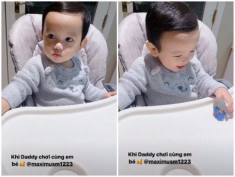 Hoa hậu Phạm Hương lần đầu đăng video con trai cực thích thú khi chơi cùng ba