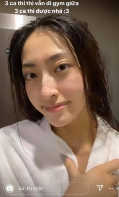 Đang mùa thi cử mà sợ béo, Lương Thuỳ Linh chăm chỉ tranh thủ ca trưa trốn đi tập gym