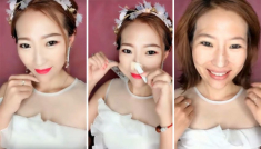 Gái xinh tiktok tẩy trang làm bao người ngã ngửa: độn mũi gọt cằm chỉ bằng son phấn