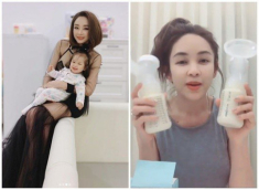 Khoe bình sữa nóng hổi vừa vắt, nữ diễn viên được dân mạng khuyên “gặp bác sĩ gấp”