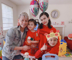 Em gái Thanh Thảo hiếm hoi chụp ảnh cùng con trai Ngô Kiến Huy, biểu cảm cậu bé cực vui
