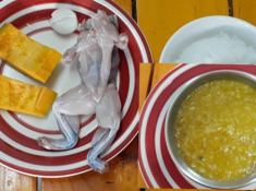 Cách nấu cháo ếch bí đỏ đậu xanh cho bé ăn dặm thơm ngon, chuẩn vị
