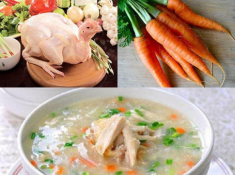 Cách nấu cháo gà cà rốt cho bé vừa nhanh lại đơn giản