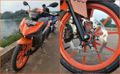 Exciter 150 độ đơn giản với sắc cam nổi bật của biker Bình Định