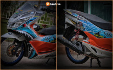 Honda PCX độ cực chất với phong cách ‘ cá mập xé gió ’ của biker nước bạn