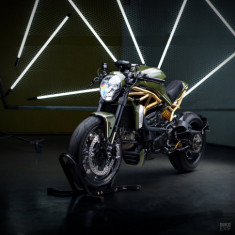 Ducati Monster 1200R độ nổi bật với khung xe mạ vàng 24k