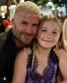 David Beckham bị phản đối vì cho con gái diện váy ren gợi cảm
