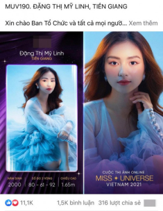 Mới xuất hiện, nàng thơ Chợ Gạo đã nhận lượt like khủng tại Hoa hậu Hoàn vũ