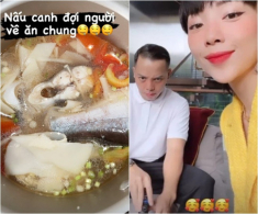 Sao vào bếp: Tóc Tiên nấu canh cá măng chua đợi chồng về ăn, còn mắc “bệnh trình bày”