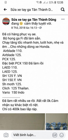 Họng ga xe airblade FI 2010