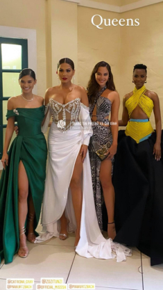 4 đời Miss Universe hội tụ: tân hoa hậu “qua mặt” đàn chị với chiếc đầm ép ngực như bóng