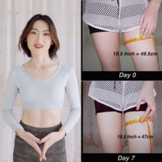 Chẳng cần đi gym, tự tập ở nhà, mẹ 1 con giảm liền 3cm mỡ đùi chỉ trong 7 ngày